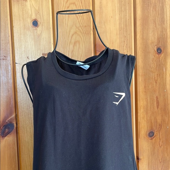 Mens Black Sleeveless Gymshark Tank Top workout gym tank size large running - Picture 2 of 6